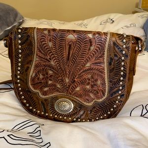 Leather cross body purse